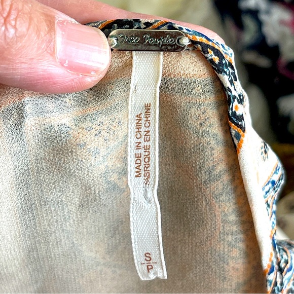 FREE PEOPLE BOHO PENNY LANE TEA COLOR MINI DRESS - Picture 5 of 14